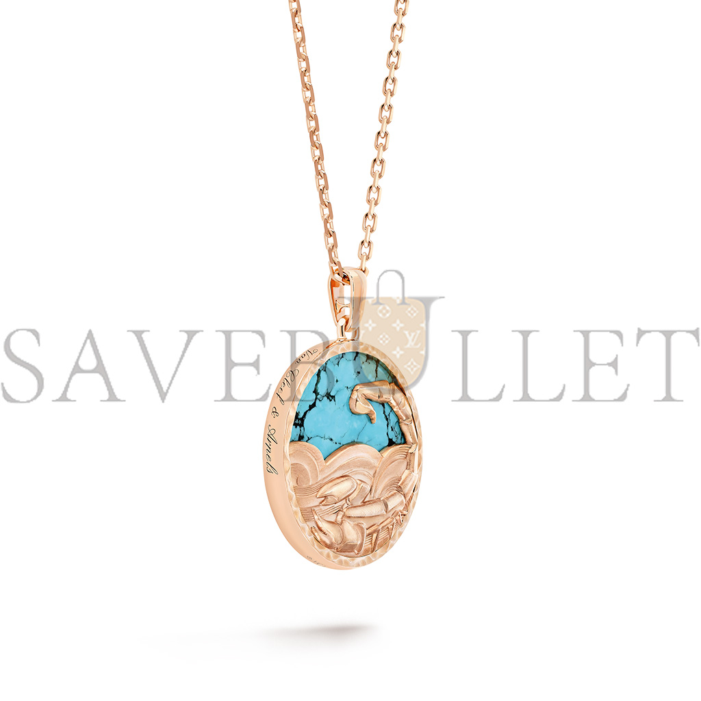 VAN CLEEF ARPELS ZODIAQUE LONG NECKLACE SCORPII (SCORPIO) - ROSE GOLD, TURQUOISE  VCARP9RH00